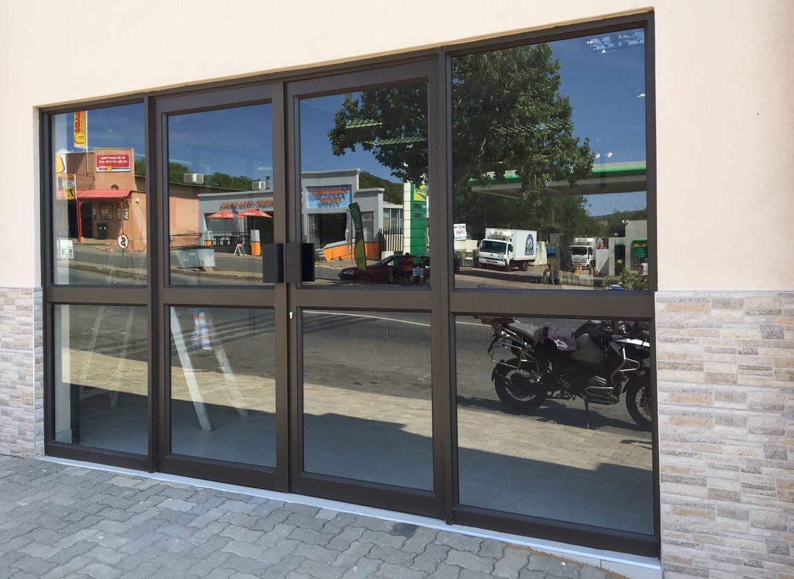 Commercial aluminium shopfront installation